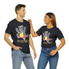 Couple wearing Jersey Short Sleeve Tee | Unisex | Eco-friendly | Dark Grey