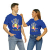 A couple wearing Jersey Short Sleeve Tee | Unisex | Eco-friendly | Blue