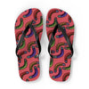 A pair of boomerang flip flops