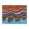 I Love Indigenous Arctic Fleece Blanket | Waves | Eco-friendly